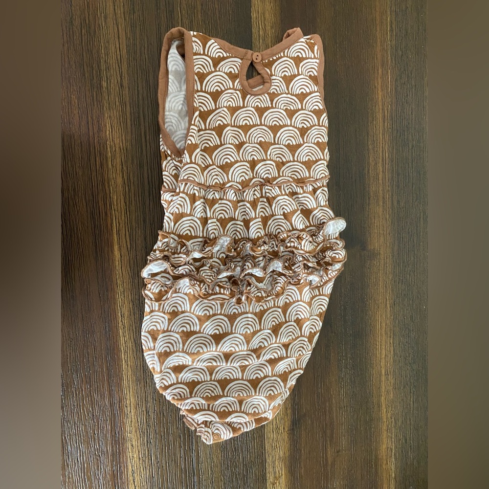 Little Sleepies Rust Rainbows Bubble Romper